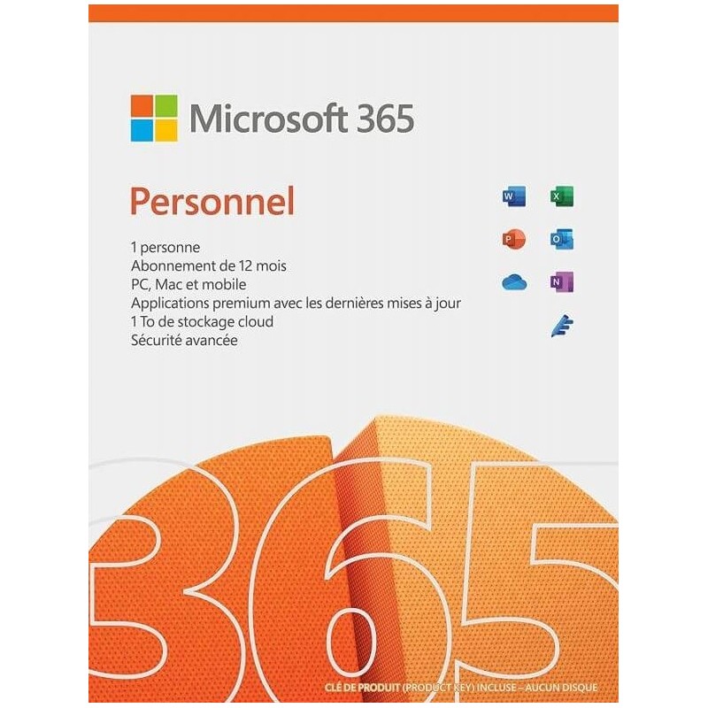 Microsoft 365 Personnel 2024 - 1 an - Appareils illimités (PC / Mac / iOS / Android)