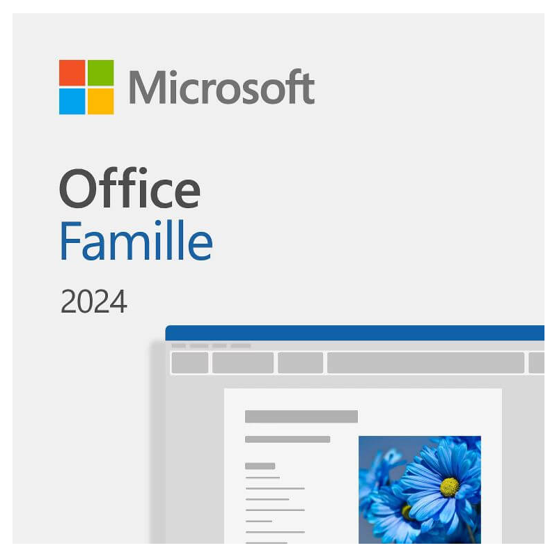 Microsoft Office 2024 Famille | 1 appareil | PC/Mac | Téléchargement