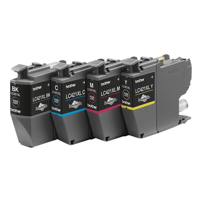 Brother 4-pack of Black Cyan Magenta and Yellow 500-page high capacity ink cartridges for DCP-J1050DW MFC-J1010DW and DCP-J11